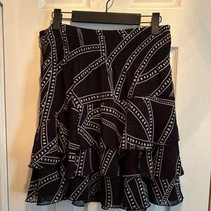 White House Black Market Black and White Skater Skirt